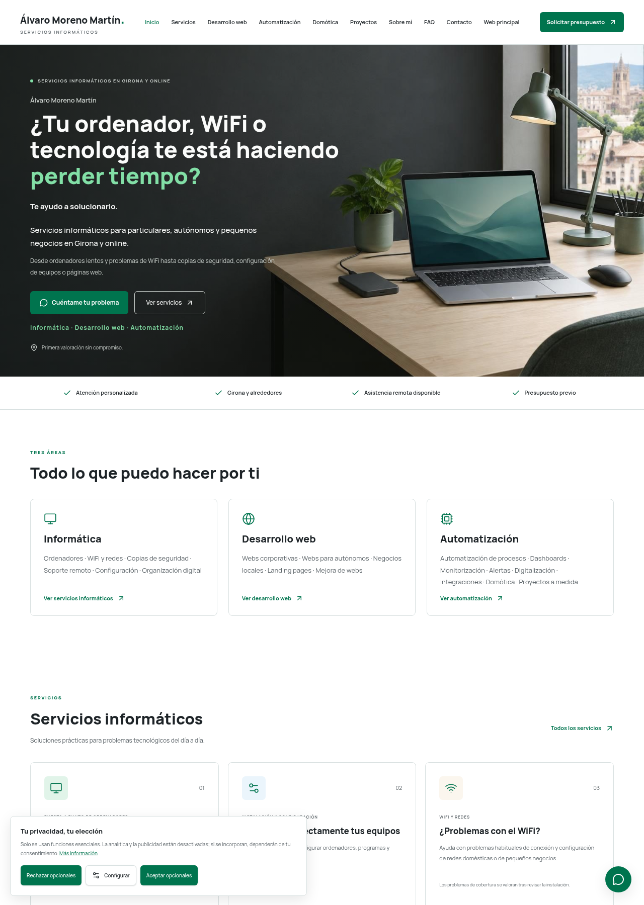 Captura real de Servicios Informáticos